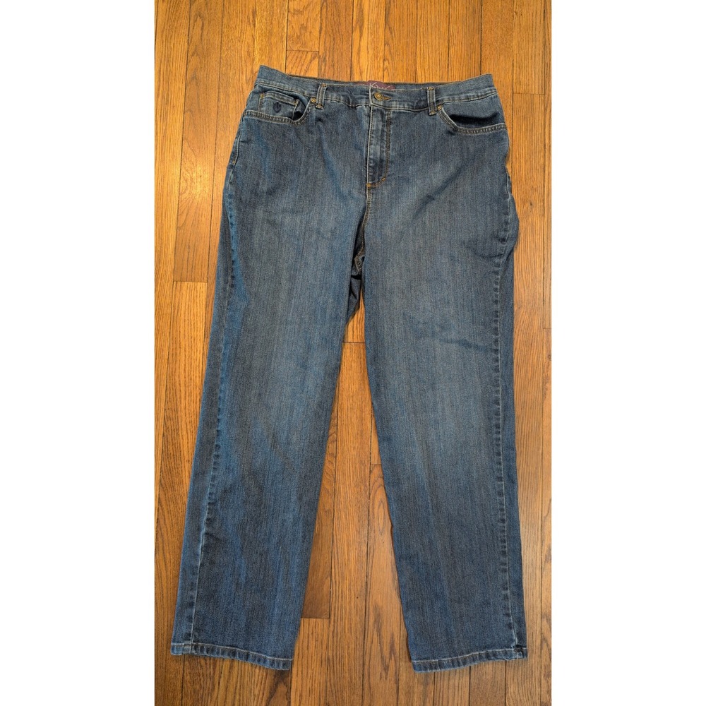Gloria Vanderbilt Amanda Petite 16P Medium Wash‎ Taper Leg Stretch Jeans Blue